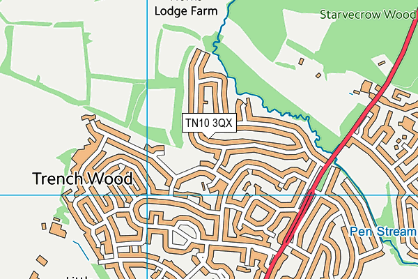 TN10 3QX map - OS VectorMap District (Ordnance Survey)