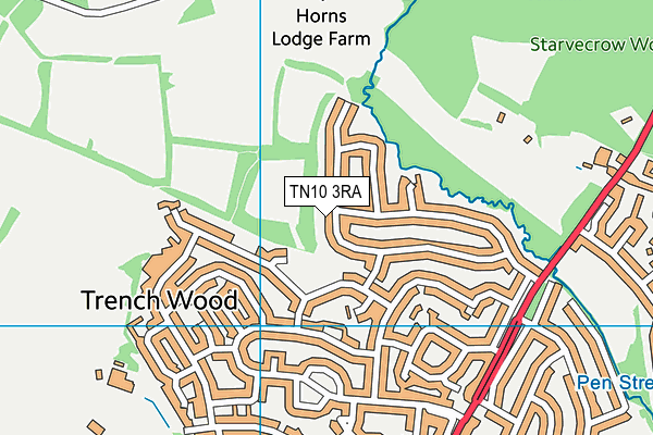 TN10 3RA map - OS VectorMap District (Ordnance Survey)