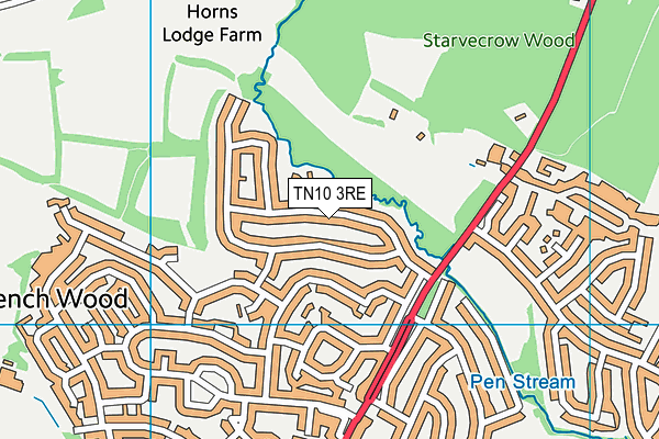 TN10 3RE map - OS VectorMap District (Ordnance Survey)