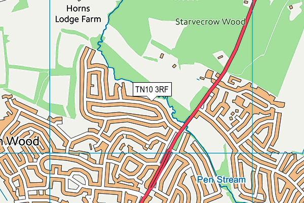 TN10 3RF map - OS VectorMap District (Ordnance Survey)