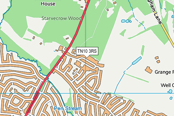 TN10 3RS map - OS VectorMap District (Ordnance Survey)