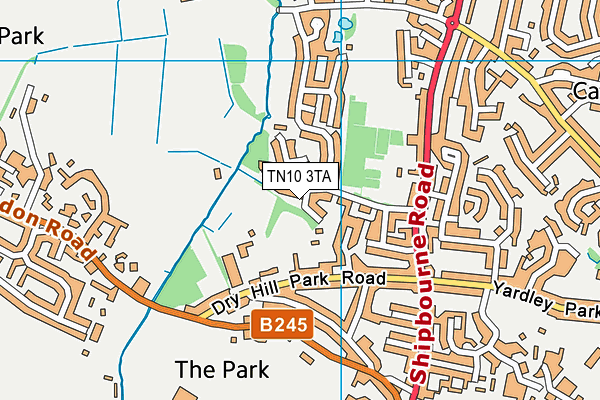 Tonbridge Cricket Club map (TN10 3TA) - OS VectorMap District (Ordnance Survey)