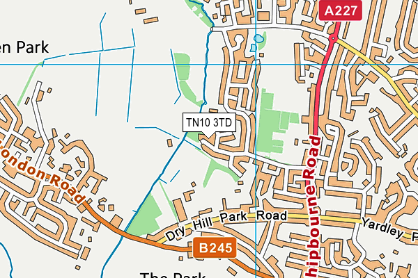 TN10 3TD map - OS VectorMap District (Ordnance Survey)
