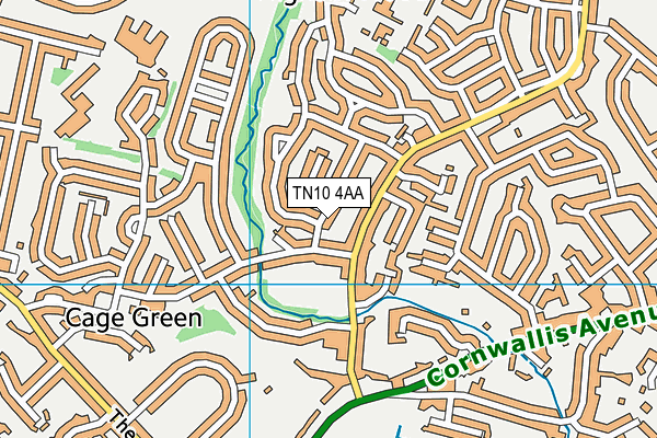 TN10 4AA map - OS VectorMap District (Ordnance Survey)