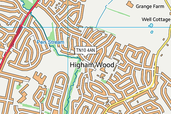 TN10 4AN map - OS VectorMap District (Ordnance Survey)