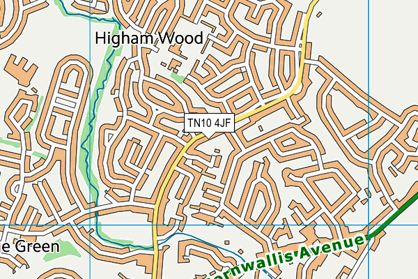 TN10 4JF map - OS VectorMap District (Ordnance Survey)