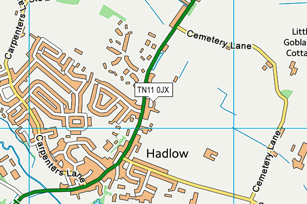 TN11 0JX map - OS VectorMap District (Ordnance Survey)