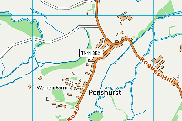 Penshurst Church of England Voluntary Aided Primary School map (TN11 8BX) - OS VectorMap District (Ordnance Survey)