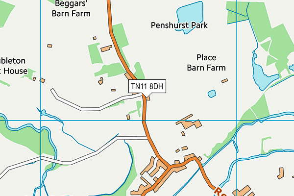 Penshurst Park map (TN11 8DH) - OS VectorMap District (Ordnance Survey)