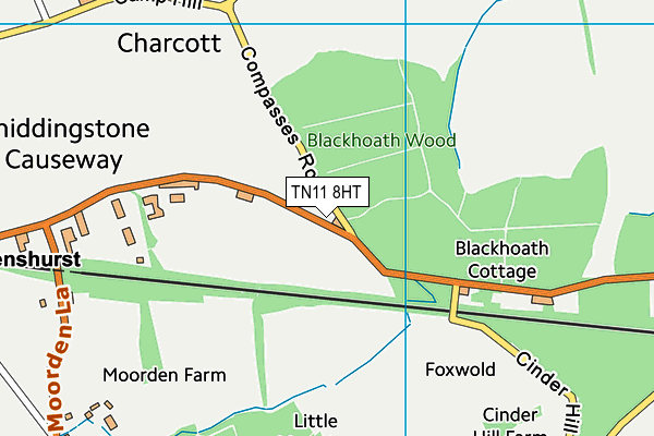 Charcott Village Field (The Field Of Dreams) map (TN11 8HT) - OS VectorMap District (Ordnance Survey)