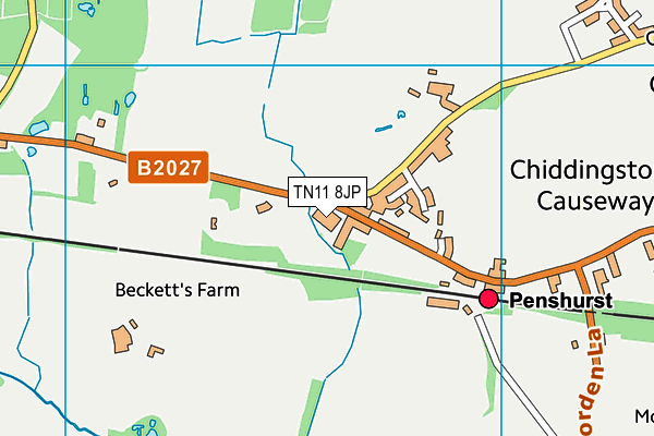 Chiddingstone Causeway Sportsfield map (TN11 8JP) - OS VectorMap District (Ordnance Survey)