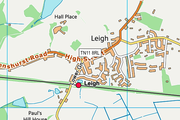 Leigh Village Hall map (TN11 8RL) - OS VectorMap District (Ordnance Survey)