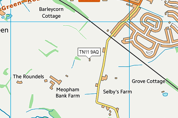 TN11 9AQ map - OS VectorMap District (Ordnance Survey)