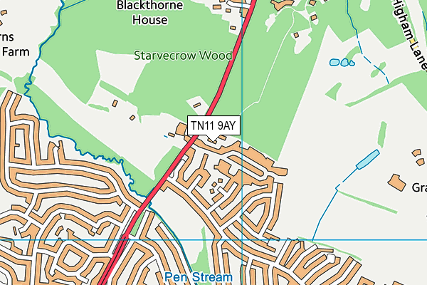 TN11 9AY map - OS VectorMap District (Ordnance Survey)