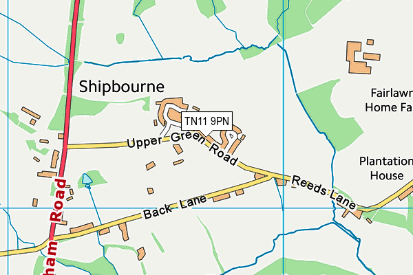 Plaxtol And Shipbourne Tennis Club map (TN11 9PN) - OS VectorMap District (Ordnance Survey)