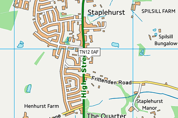 TN12 0AF map - OS VectorMap District (Ordnance Survey)
