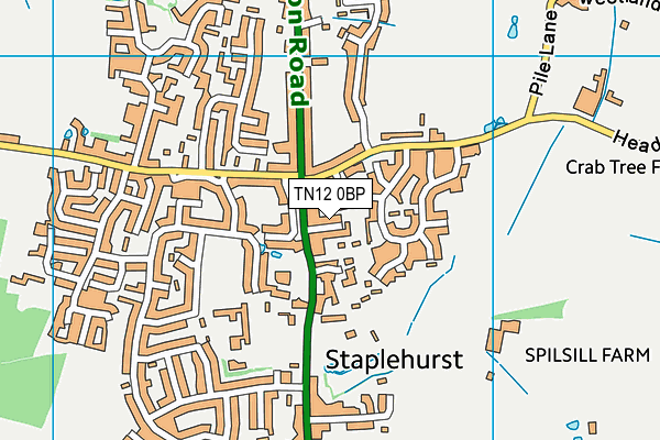 TN12 0BP map - OS VectorMap District (Ordnance Survey)