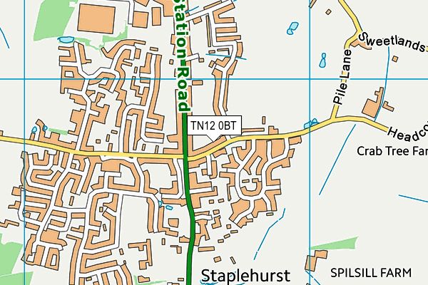 TN12 0BT map - OS VectorMap District (Ordnance Survey)