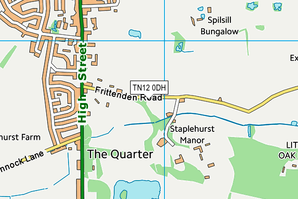 Staplehurst Cricket & Tennis Club map (TN12 0DH) - OS VectorMap District (Ordnance Survey)