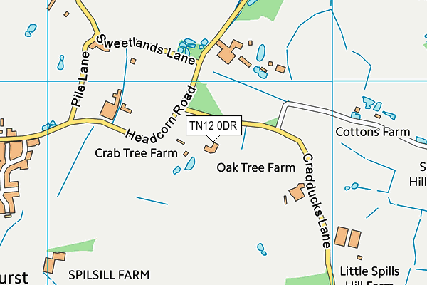 Staplehurst Golf Centre (Closed) map (TN12 0DR) - OS VectorMap District (Ordnance Survey)