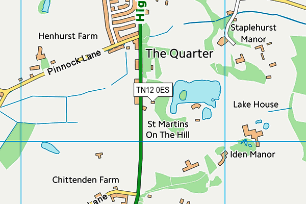 TN12 0ES map - OS VectorMap District (Ordnance Survey)