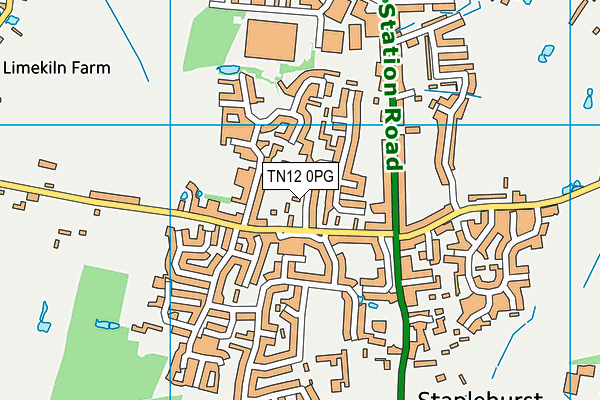 TN12 0PG map - OS VectorMap District (Ordnance Survey)