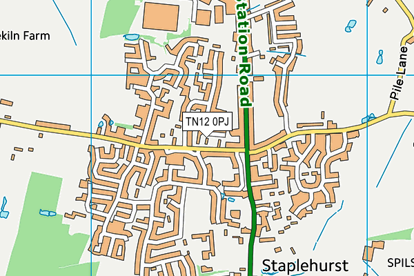 TN12 0PJ map - OS VectorMap District (Ordnance Survey)