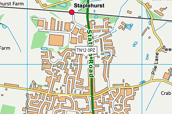 TN12 0PZ map - OS VectorMap District (Ordnance Survey)