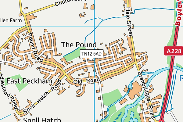 TN12 5AD map - OS VectorMap District (Ordnance Survey)