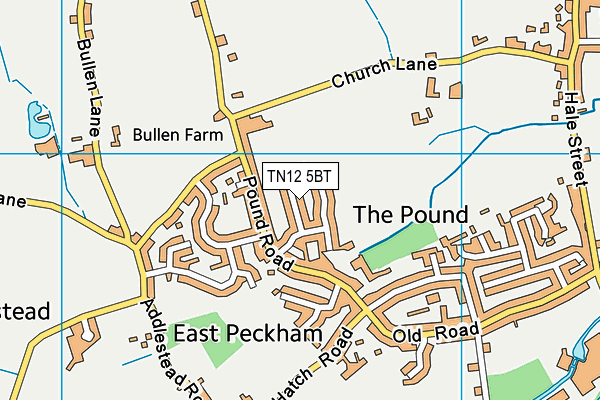 East Peckham Playing Field map (TN12 5BT) - OS VectorMap District (Ordnance Survey)