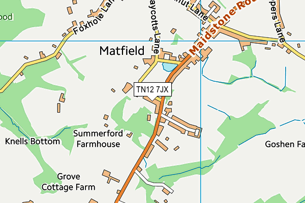 Matfield Cricket Club map (TN12 7JX) - OS VectorMap District (Ordnance Survey)