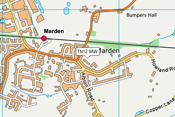 TN12 9AW map - OS VectorMap District (Ordnance Survey)