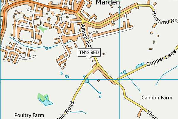 TN12 9ED map - OS VectorMap District (Ordnance Survey)