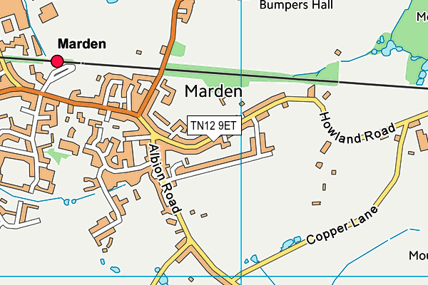 TN12 9ET map - OS VectorMap District (Ordnance Survey)