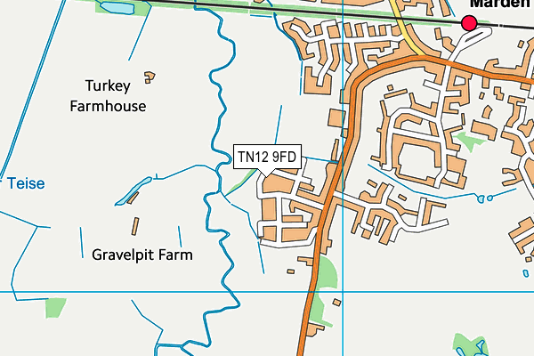 TN12 9FD map - OS VectorMap District (Ordnance Survey)