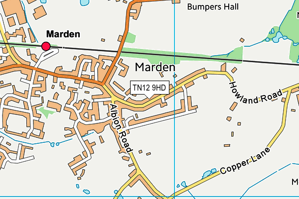 TN12 9HD map - OS VectorMap District (Ordnance Survey)