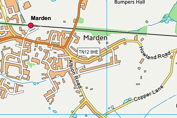 TN12 9HE map - OS VectorMap District (Ordnance Survey)