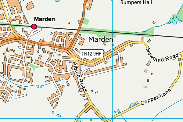 TN12 9HF map - OS VectorMap District (Ordnance Survey)