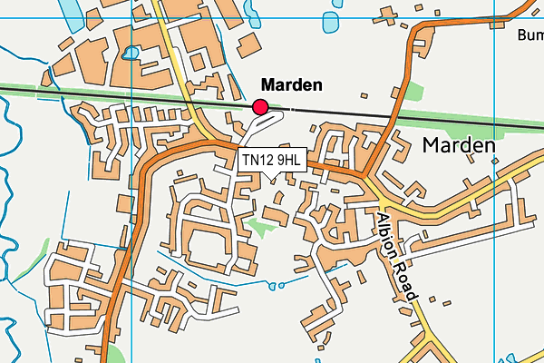 Marden Playing Fields map (TN12 9HL) - OS VectorMap District (Ordnance Survey)
