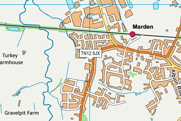Marden Primary Academy map (TN12 9JX) - OS VectorMap District (Ordnance Survey)