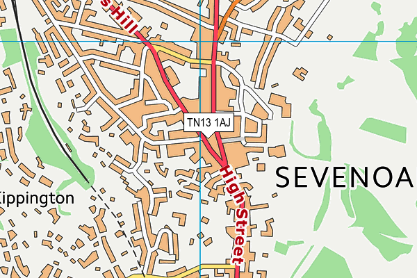 TN13 1AJ map - OS VectorMap District (Ordnance Survey)