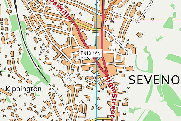 TN13 1AN map - OS VectorMap District (Ordnance Survey)