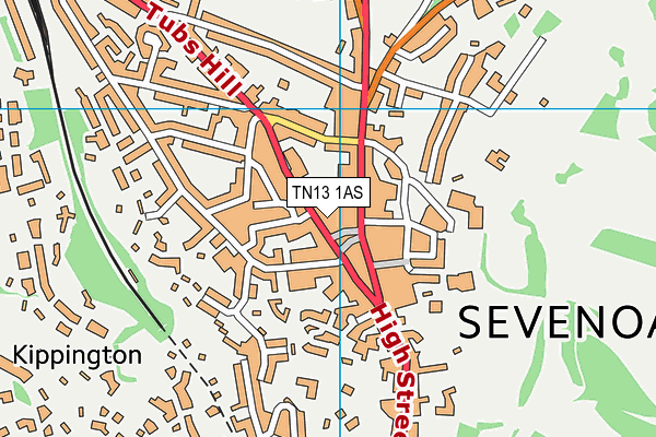 TN13 1AS map - OS VectorMap District (Ordnance Survey)