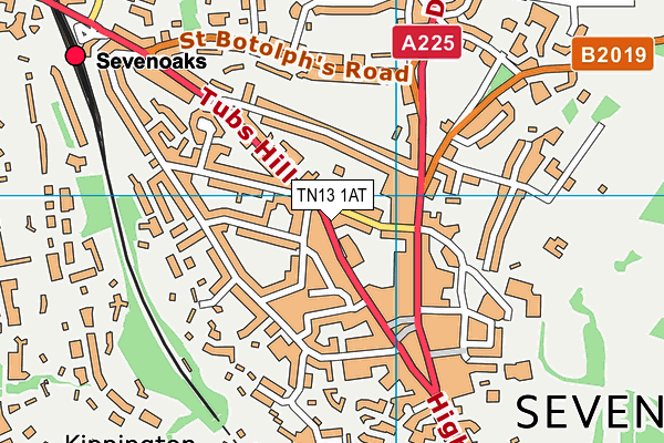 TN13 1AT map - OS VectorMap District (Ordnance Survey)