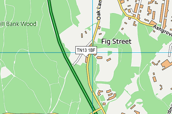 TN13 1BF map - OS VectorMap District (Ordnance Survey)