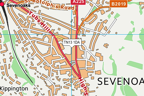 TN13 1DA map - OS VectorMap District (Ordnance Survey)
