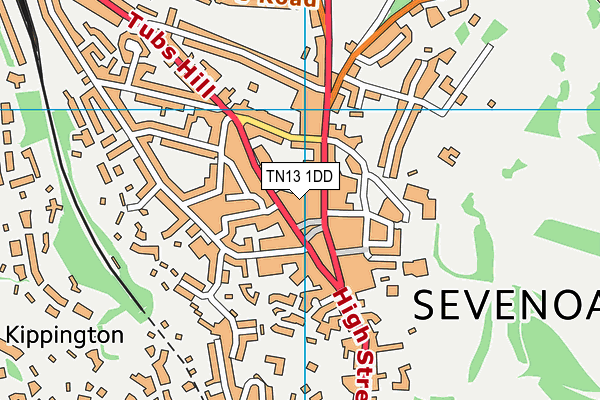 TN13 1DD map - OS VectorMap District (Ordnance Survey)