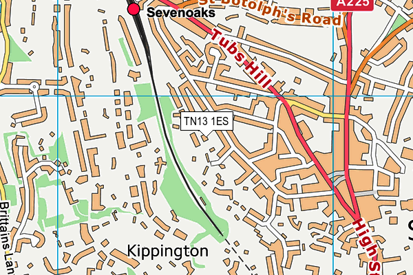 TN13 1ES map - OS VectorMap District (Ordnance Survey)