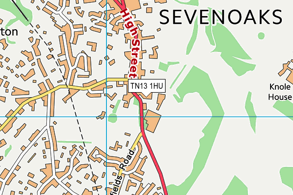 Sevenoaks School map (TN13 1HU) - OS VectorMap District (Ordnance Survey)