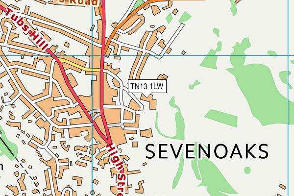 Sevenoaks Leisure Centre map (TN13 1LW) - OS VectorMap District (Ordnance Survey)
